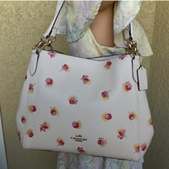 Coach Hallie Shoulder Bag With Pop Floral Print - Picture 8 of 16